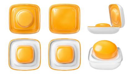 Set of four orange and white baby food containers for easy storage, serving, healthy homemade meals.