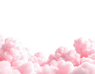 pink fluffy clouds isolated on transparent png