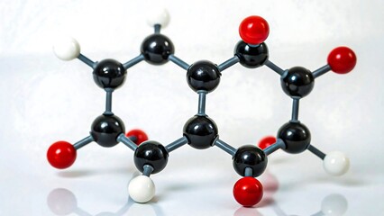 Fototapeta premium Colorful molecular structure model showing atoms and chemical bonds on white 