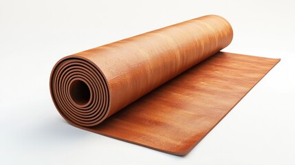 3D object of a yoga mat rolled up on white background