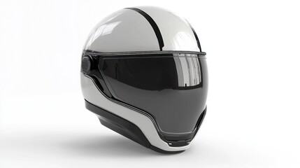 3D render of a helmet with visor on white background