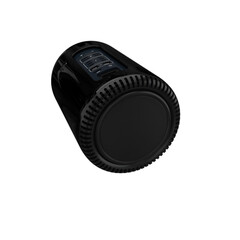 A sleek, cylindrical device with a textured base, likely a portable speaker or electronic gadget.