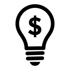 Light bulb with dollar sign inside symbolizing financial success and innovation