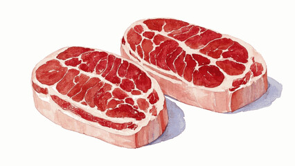 Belly Bars streaky pork isolated watercolor vector illustration svg