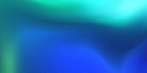 The abstract background pattern of the blue-green gradient studio space, the walls and floor reflect the dark-toned neon lights.