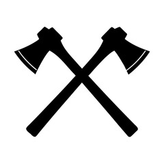 Vintage Crossed Axes Silhouette Rustic Lumberjack Icon Vector for Logo and Graphic Design