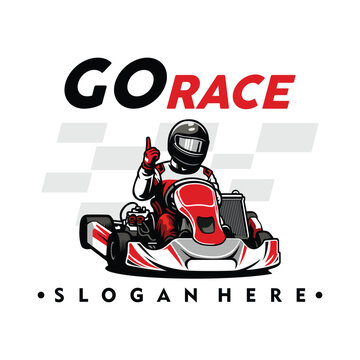 race car racing gokart race racing vector illustration of a gokart gokart logo design speed gokart racing car vector