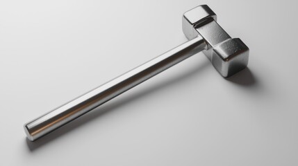 3D render of a steel hammer on white background
