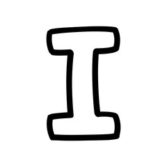 Bold Letter I Outline Graphic for Education and Design Projects