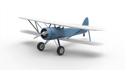 3D render of a toy airplane on white background
