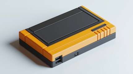 3D render of a video game cartridge on white background