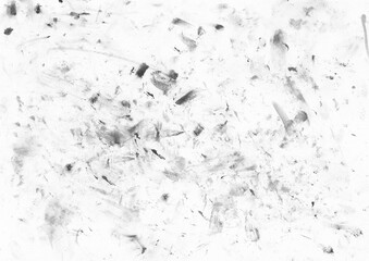 Black ink stain on white background. Abstract grunge overlay template. Paint smudge layout template.
