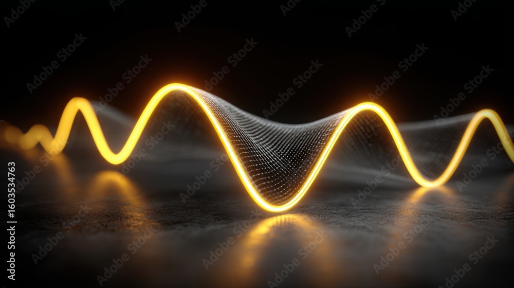 Poster wave of light in a dynamic motion creating an artistic representation of energy and movement in a vi