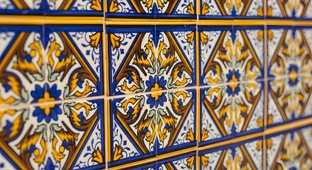 Colorful Decorative Ceramic Tiles with Intricate Pattern in Warm Colors