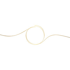 Golden Circle Line Art on Transparent Backdrop Abstract Round Shape Illustration Design