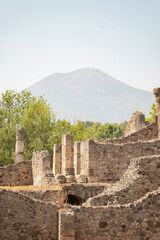 Ruins with mountain behind