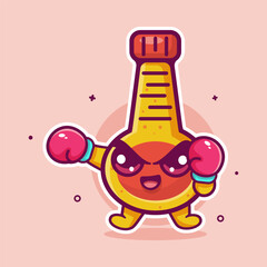 cute mayonnaise bottle character mascot playing boxing sport isolated cartoon