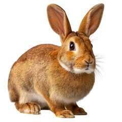 Obraz premium Brown Bunny Poses for Portrait. Cute Rabbit for spring marketing, easter design, pet ads, or editorial use.