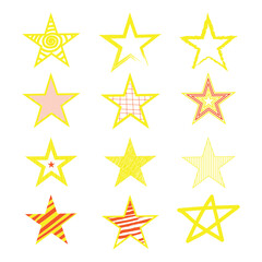 Obraz premium Star collection decoration cartoon icon illustration