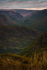 Sunset over the mountains