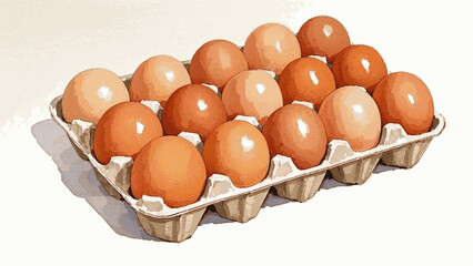 Cradled Light A carton of eggs isolated watercolor vector illustration svg