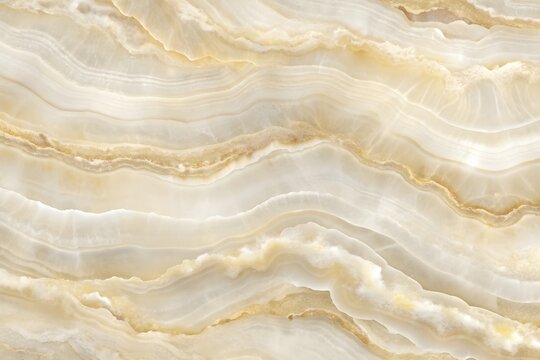 Elegant swirling patterns of creamy white and golden onyx marble texture - Powered by Adobe
