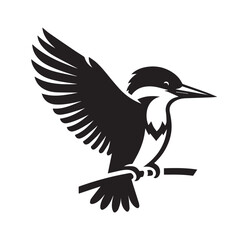 Fototapeta premium Kingfisher silhouette isolated on white