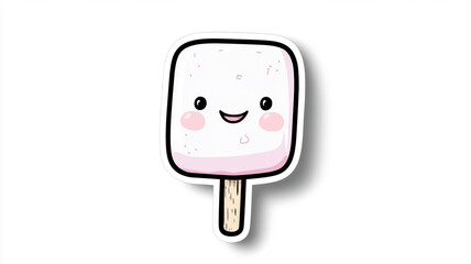 Printable simple ice cream sticker with black outlined