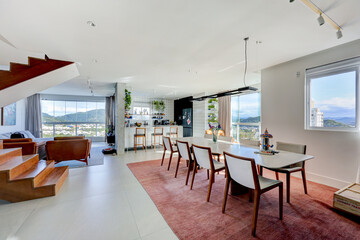 Bright Modern Open‑Plan Interiors & Coastal Panorama