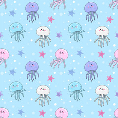 Seamless pattern with hand drawn cartoon.