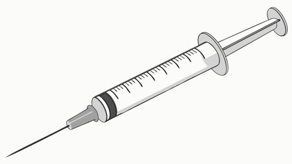 Fototapeta premium Simple Illustration of a Medical Syringe with Needle Extended.