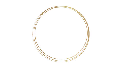 Golden Circle Outline Vector Illustration on Transparent Background for Creative Design