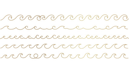 Obraz premium Golden Wave Borders Vector Set Elegant Decorative Dividers for Design Projects and Invitations