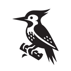 Fototapeta premium Woodpecker bird on a branch vector