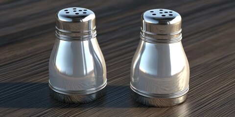 3D render of matching salt and pepper shakers