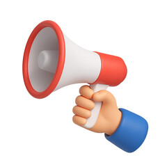 3d man with megaphone