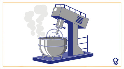 Industrial Stand Mixer with Mixing Bowl.