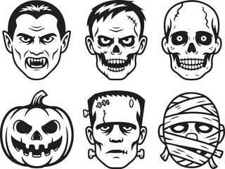 Fototapeta premium Creepy Halloween Face Pack