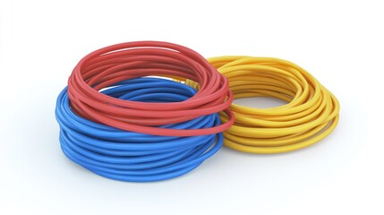 Naklejka premium 3D render of resistance band bundle