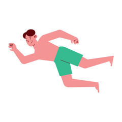 Summer Male Swimmer Cartoon Vector
