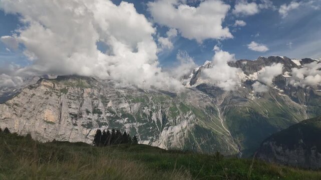 Motionlapse of clouds and Swiss Alps