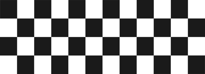 Fototapeta premium Monochrome geometric background with a rhythmic pattern of alternating black and white vertical rectangles, creating a classic chequered design.