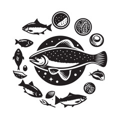 Fototapeta premium Printfish on a white background