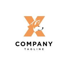 Obraz premium Letter X Akita Dog Logo Icon vector