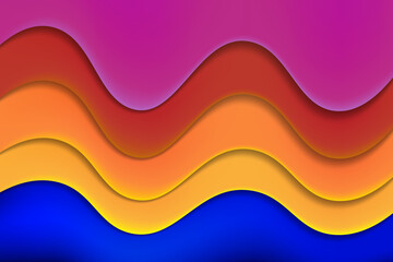 Abstract colorful vector overlay waves layer for background design
