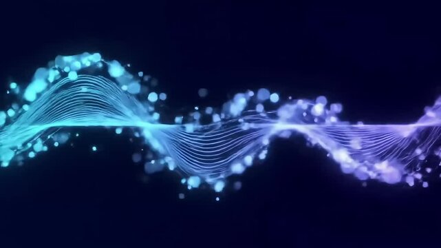 Cyan Purple Synthwave Waveform