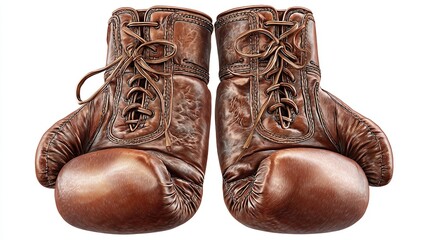 Pair of vintage leather boxing gloves