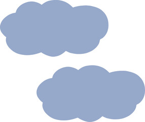 Obraz premium Two dark blue clouds on transparent background