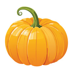 Perfect Orange Whole Fresh Pumpkin Design - Vector Illustration