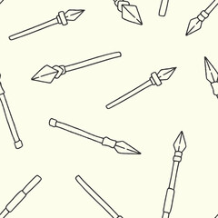Outline Vector Spear Pattern Repeat Seamless for Wallpaper Background Cover Packaging